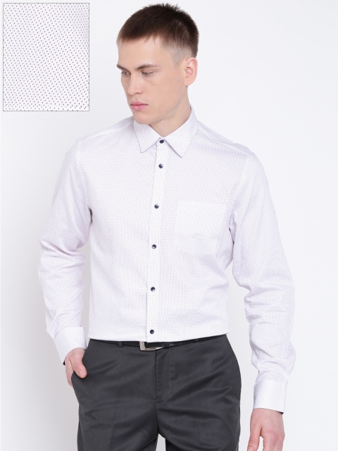 

Blackberrys Men White & Red Slim Fit Printed Formal Shirt