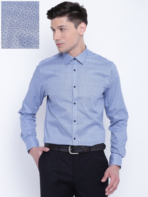 

Blackberrys Men Blue Slim Fit Printed Formal Shirt