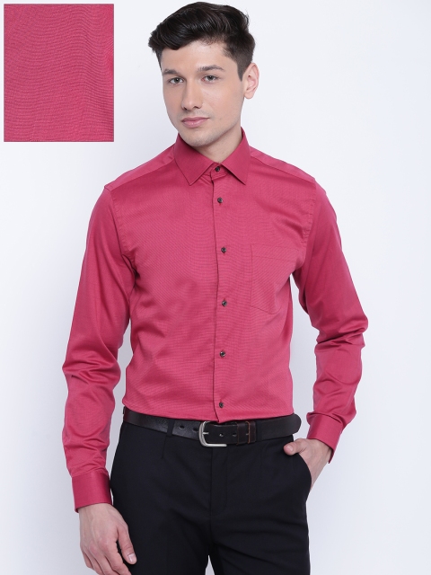 

Blackberrys Men Coral Red Slim Fit Solid Formal Shirt