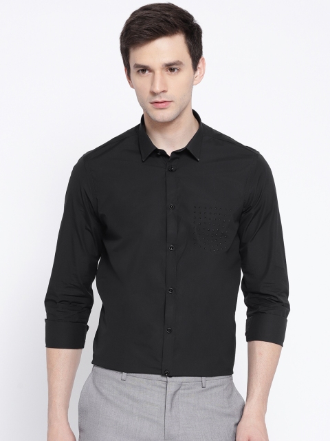 

Blackberrys Men Black Solid Slim Fit Party Shirt
