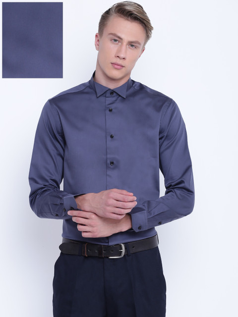 

Blackberrys Men Grey Slim Fit Solid Partywear Shirt