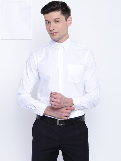 

Blackberrys Men White Regular Fit Solid Formal Shirt