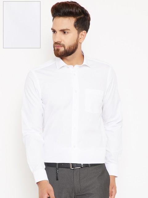 

Blackberrys Men White Slim Fit Solid Formal Shirt