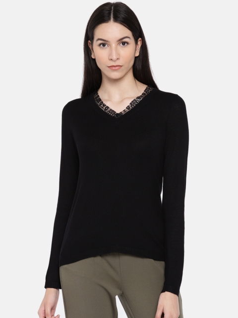 

ONLY Women Black Solid Sweatshirt