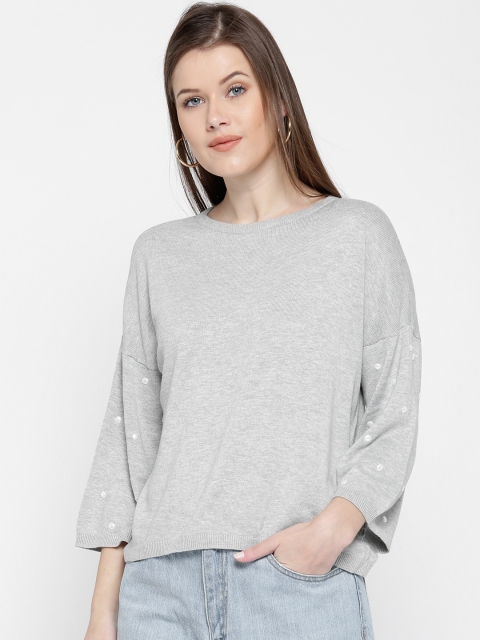 

ONLY Women Grey Melange Solid Top