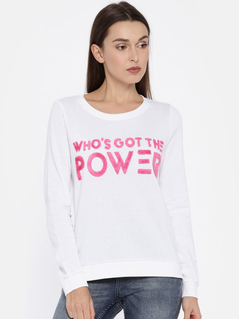 

ONLY Women White Printed Sweatshirt