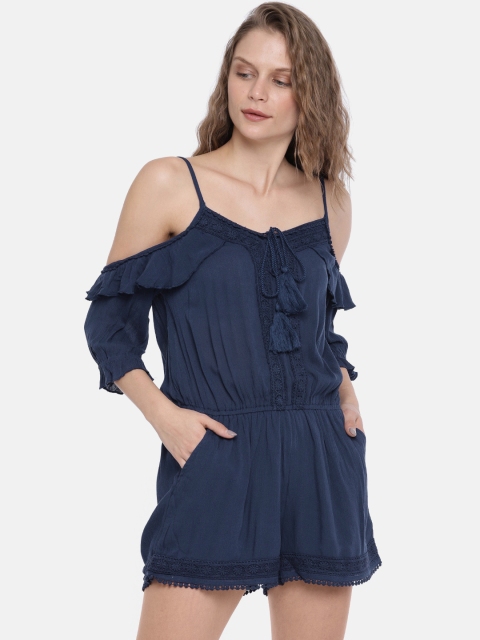 

ONLY Women Blue Solid Playsuit