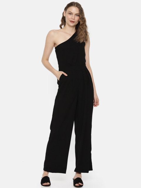 

Vero Moda Black Solid One-Shoulder Basic Jumpsuit
