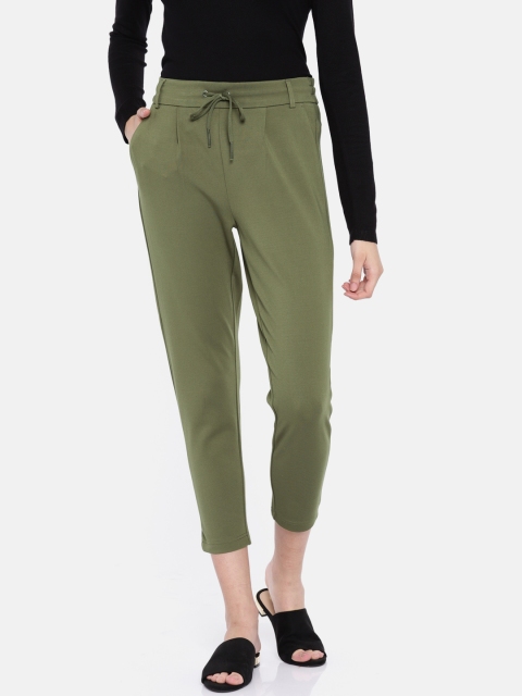 

ONLY Women Olive Green Slim Fit Solid Chinos