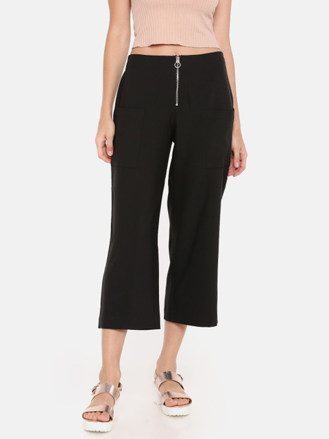 

ONLY Women Black Regular Fit Solid Culottes