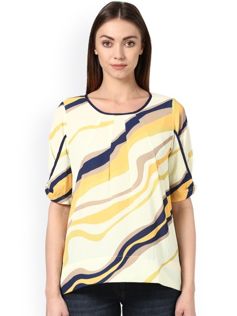 

Park Avenue Women Yellow Printed Top