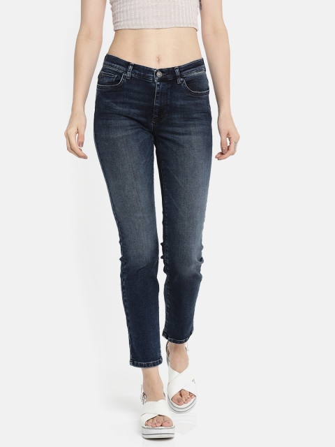 

ONLY Women Blue Skinny Fit Mid-Rise Clean Look Stretchable Jeans
