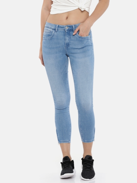 

ONLY Women Blue Skinny Fit Mid-Rise Clean Look Stretchable Jeans