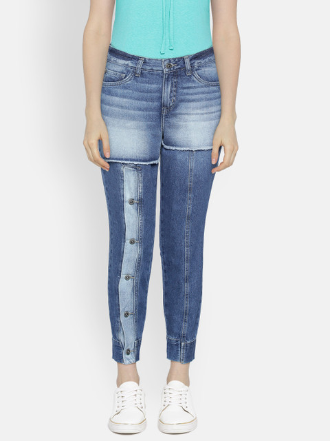 

ONLY Women Blue Relaxed Fit Mid-Rise Clean Look Cropped Jeans
