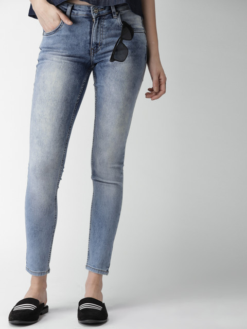 

Mast & Harbour Women Blue Skinny Fit Mid-Rise Clean Look Stretchable Jeans