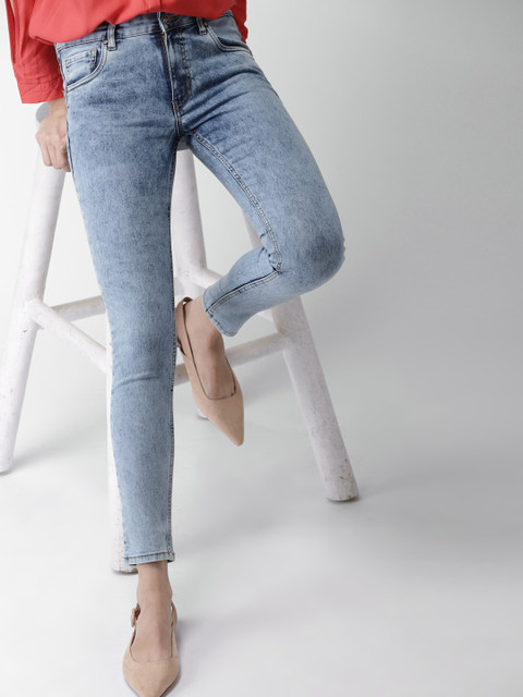 

Mast & Harbour Women Blue Skinny Fit Mid-Rise Clean Look Stretchable Jeans