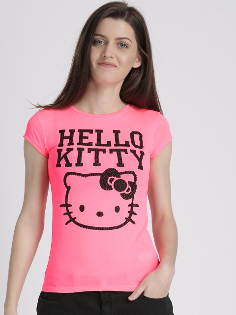 

Splash Women Pink Printed Round Neck T-shirt