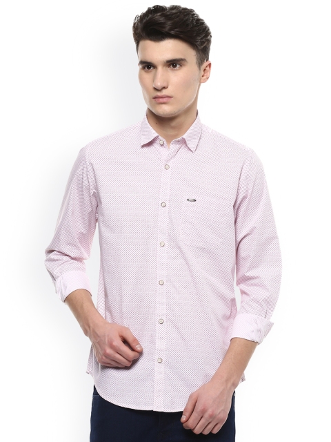 

Peter England Casuals Men White & Pink Slim Fit Printed Casual Shirt