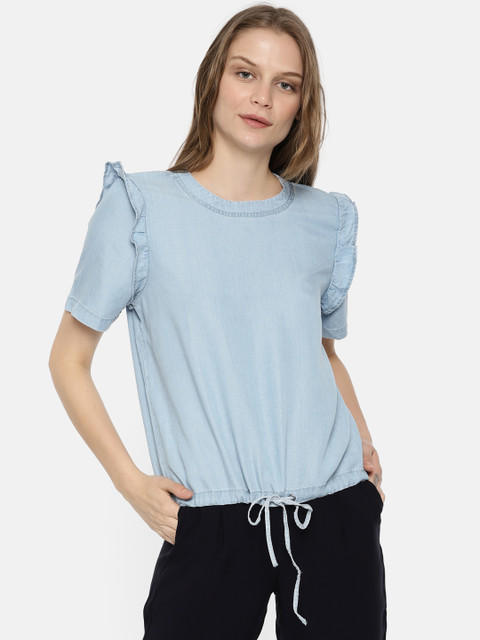 

Vero Moda Women Blue Solid Styled Back Top