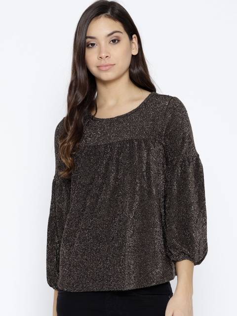 

Vero Moda Women Golden Shimmery Styled Back Top, Gold