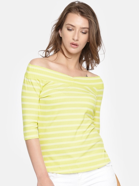 

Vero Moda Women Yellow Striped Top