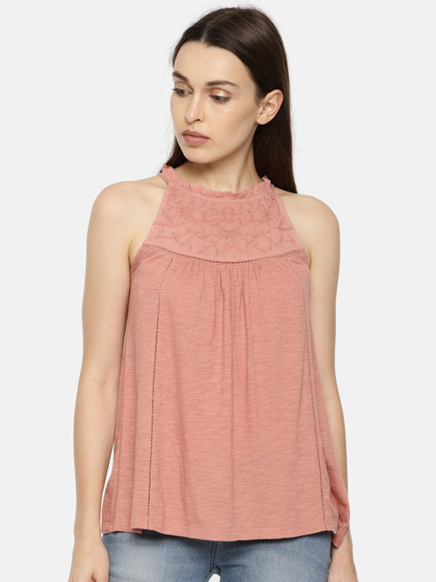 

Vero Moda Women Pink Solid Top