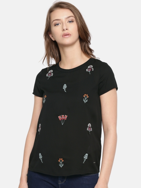 

Vero Moda Women Black Self Design Top