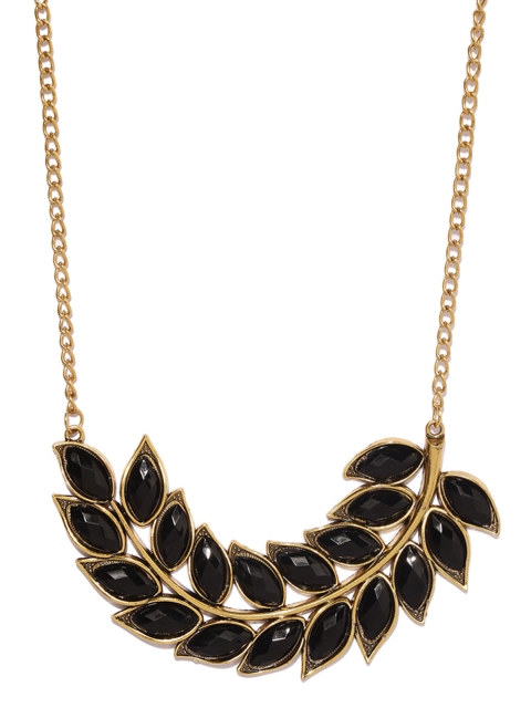 

Shining Diva Black & Gold-Toned Metal Necklace