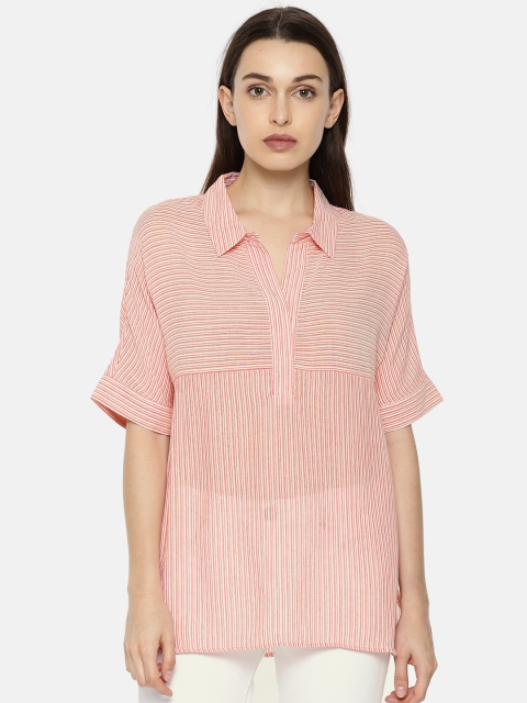 

Vero Moda Women Red & White Striped Shirt Style Top