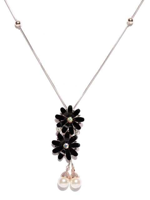 

Shining Diva Gold-Toned & Black Metal Gold-Plated Antique Necklace