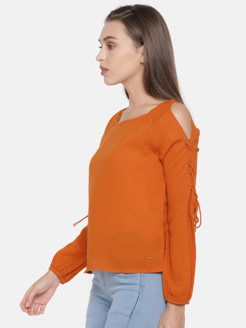 

ONLY Women Orange Solid Top