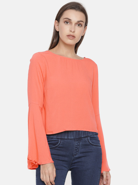 

ONLY Women Coral Solid Top