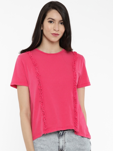 

ONLY Women Pink Solid Top