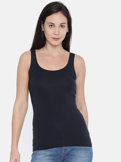 

ONLY Women Navy Blue Solid Top
