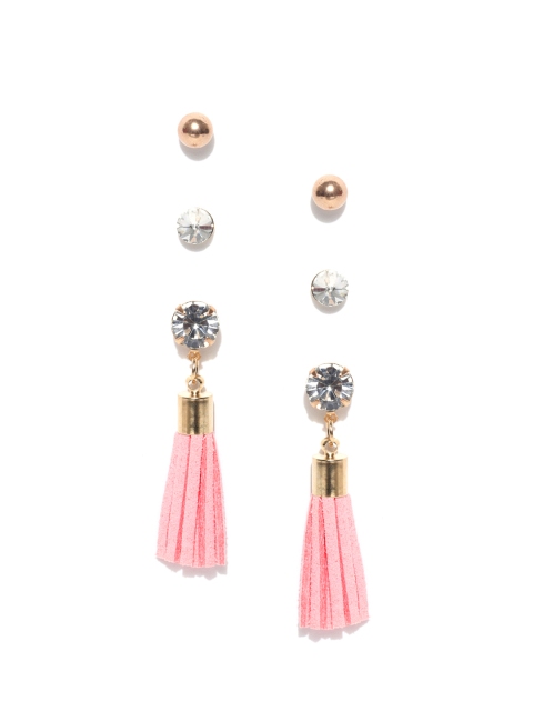 

ToniQ Set of 3 Gold-Toned Contemporary Earrings