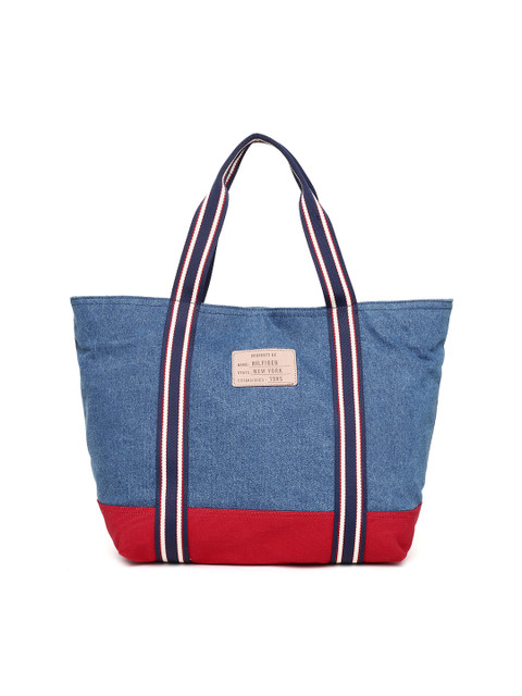 

Tommy Hilfiger Women Blue & Red Colourblocked Tote Bag