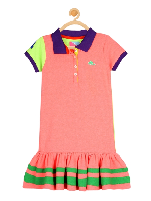 

Cherry Crumble Girls Pink Solid Drop-Waist Dress