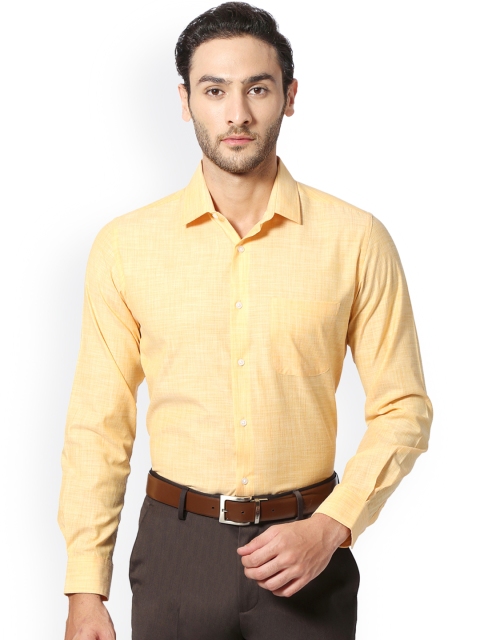 

Peter England Men Yellow Slim Fit Self Design Formal Shirt