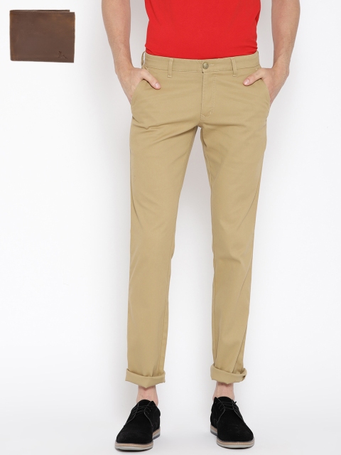 

Parx Men Khaki Slim Fit Solid Regular Trousers