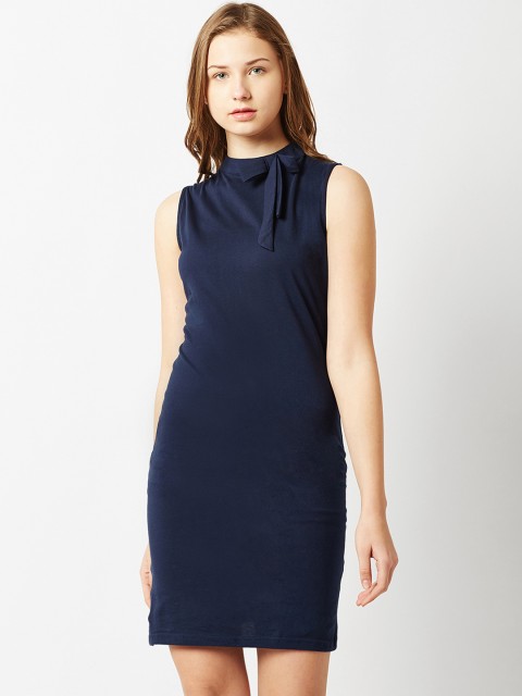 

Miss Chase Women Navy Blue Solid Bodycon Dress