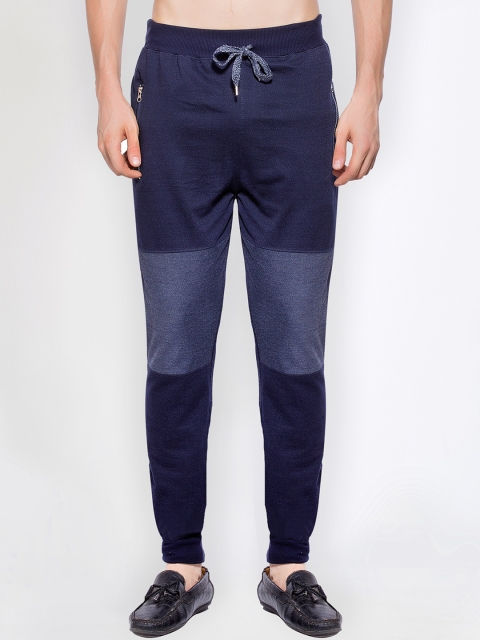 

Maniac Men's Solid Navy Blue Cotton Jogger