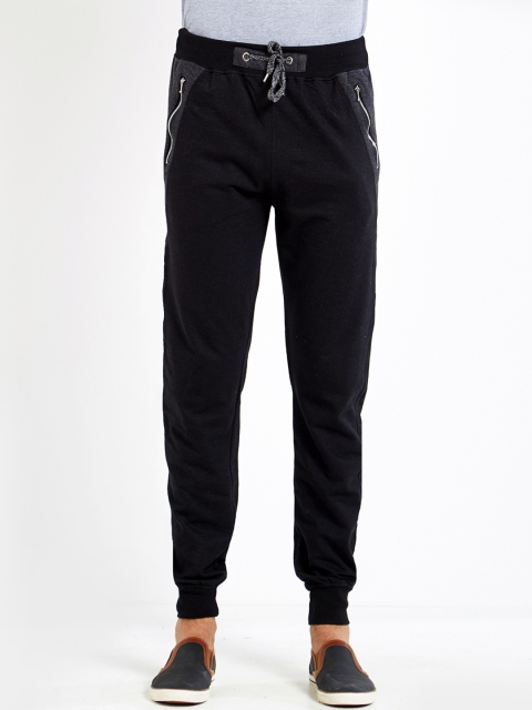 

Maniac Men's Solid Black Cotton Jogger
