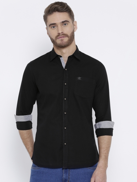 

Duke Men Black Regular Fit Solid Casual Shirt