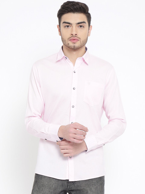 

Duke Men Pink Regular Fit Solid Casual Shirt