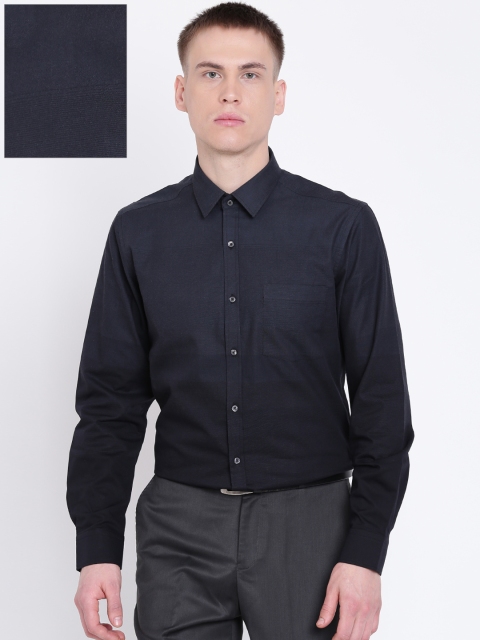 

Blackberrys Men Black Slim Fit Self-Striped Formal Shirt