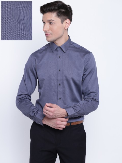 

Blackberrys Men Charcoal Grey Slim Fit Printed Formal Shirt
