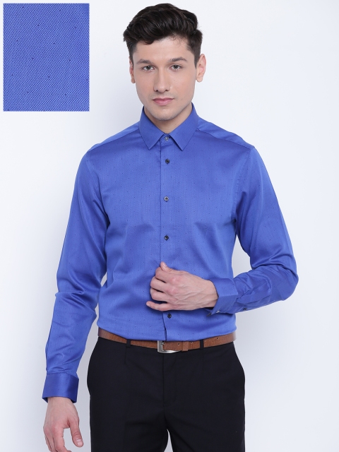 

Blackberrys Men Blue Slim Fit Self-Design Formal Shirt