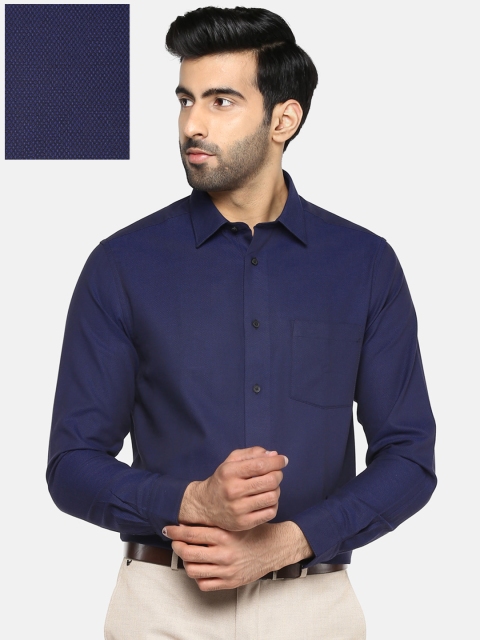 

Blackberrys Men Navy Blue Slim Fit Self Design Formal Shirt