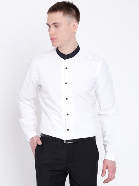 

Blackberrys Men White Slim Fit Solid Party Shirt