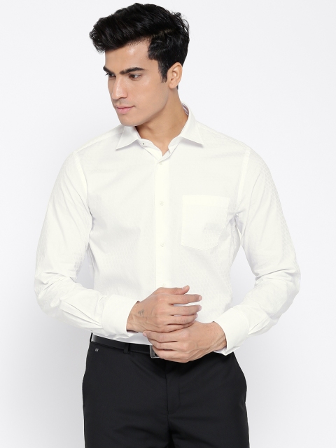 

Blackberrys Men White Slim Fit Self-Design Partywear Shirt